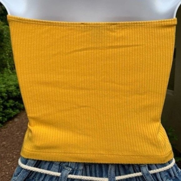 ***SOLD***FOREVER 21 Yellow Tube Crop Top - Picture 4 of 5